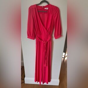 Trina Turk Pink Wrap Maxi Jumpsuit 2 $278 lk new
